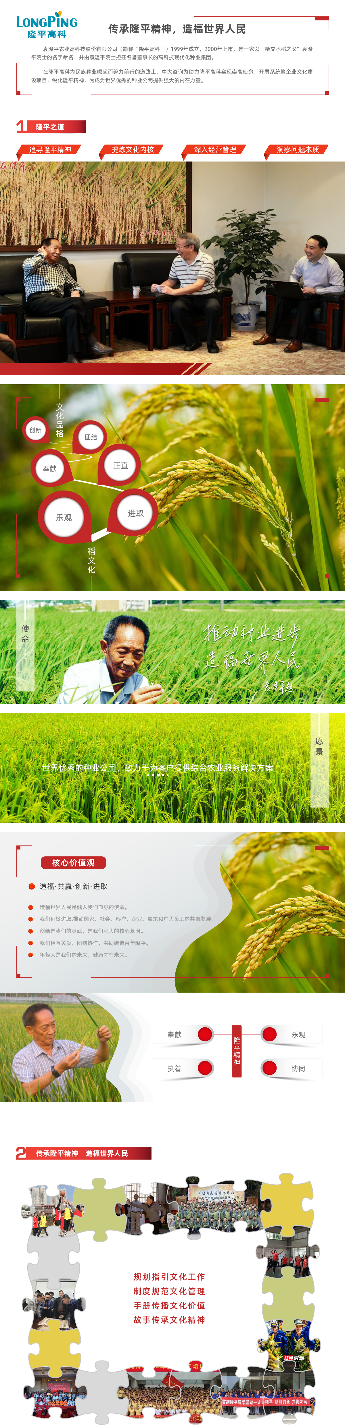 傳承袁隆平精神，造福世界人民丨隆平高科企業文化建設項目