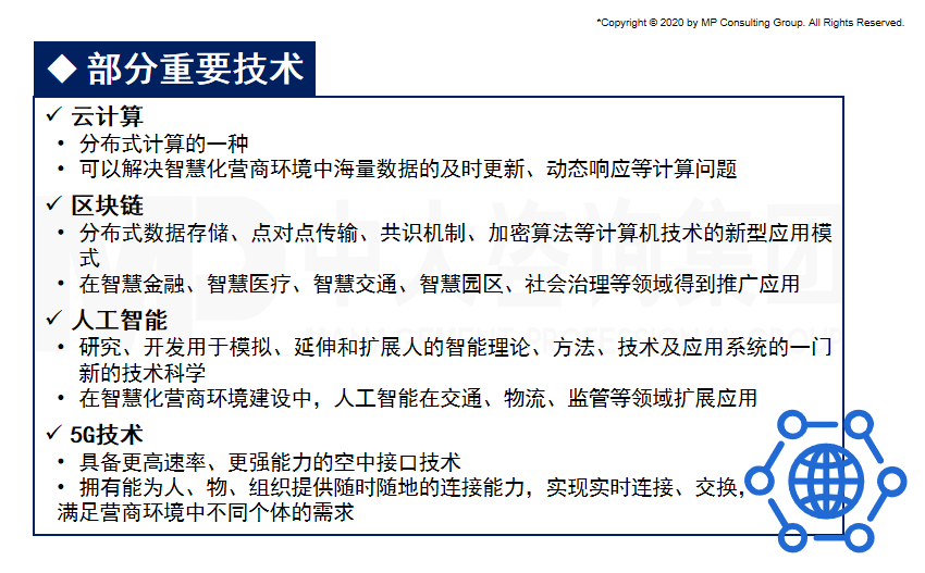 部分重要技術(shù)為建設(shè)智慧化營(yíng)商環(huán)境奠定扎實(shí)的技術(shù)基礎(chǔ)(中大咨詢整理) 部分重要技術(shù)為建設(shè)智慧化營(yíng)商環(huán)境奠定扎實(shí)的技術(shù)基礎(chǔ)(中大咨詢整理)