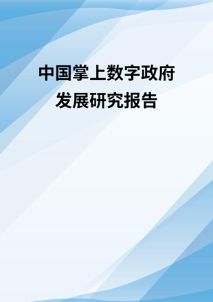《中大咨詢掌上數(shù)字政府發(fā)展研究報告》