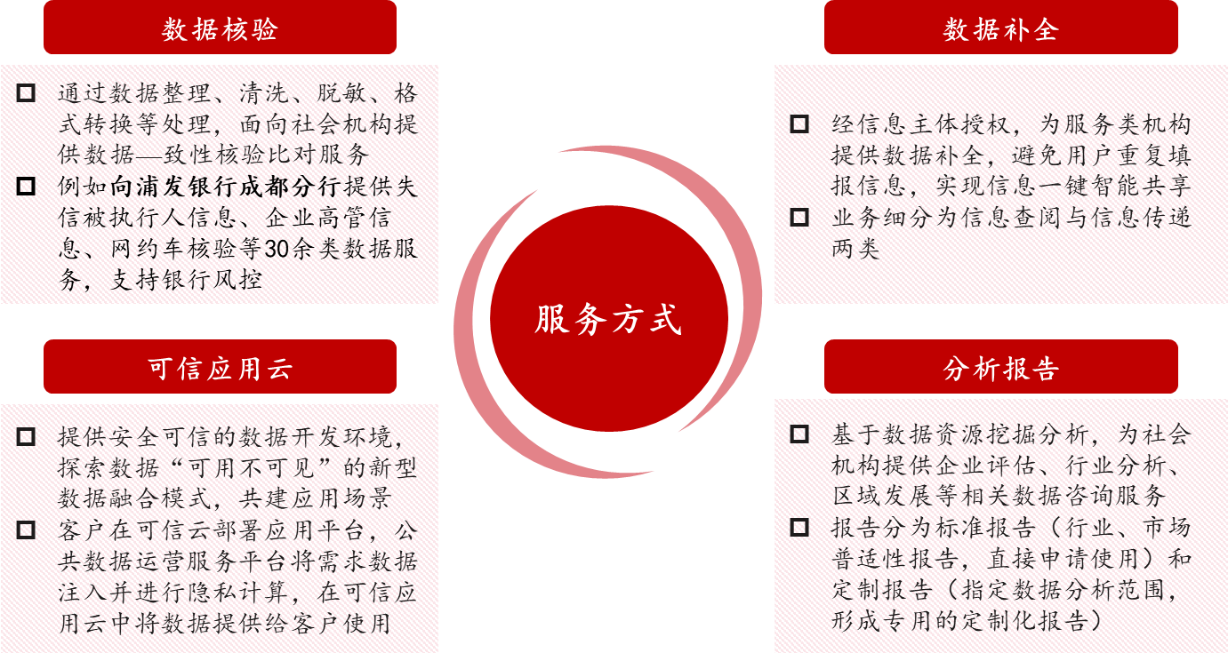 圖9 成都大數(shù)據(jù)集團數(shù)據(jù)服務方式